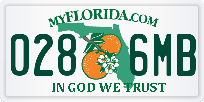 FL license plate 0286MB