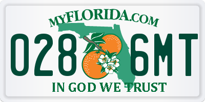 FL license plate 0286MT