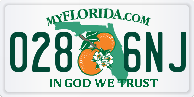 FL license plate 0286NJ