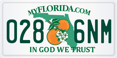 FL license plate 0286NM