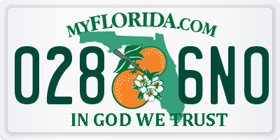 FL license plate 0286NO