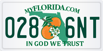FL license plate 0286NT