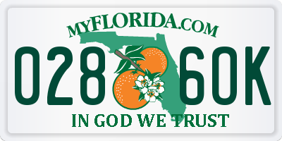 FL license plate 0286OK