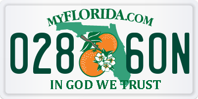 FL license plate 0286ON