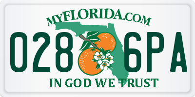 FL license plate 0286PA