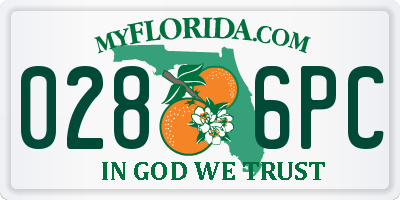 FL license plate 0286PC