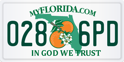 FL license plate 0286PD