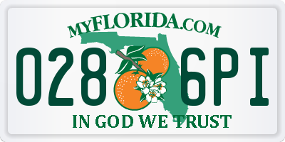FL license plate 0286PI