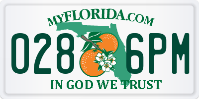 FL license plate 0286PM