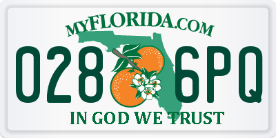 FL license plate 0286PQ