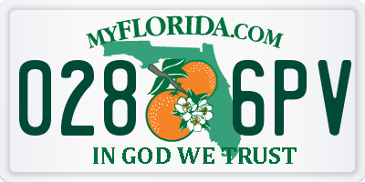 FL license plate 0286PV
