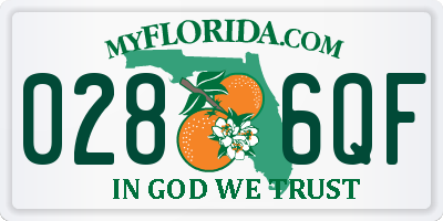 FL license plate 0286QF