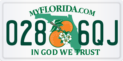 FL license plate 0286QJ