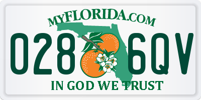FL license plate 0286QV