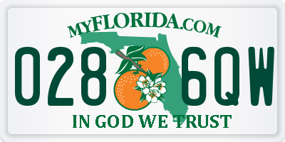 FL license plate 0286QW