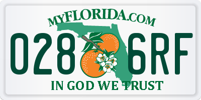FL license plate 0286RF