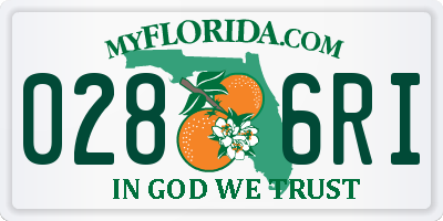 FL license plate 0286RI