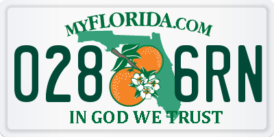 FL license plate 0286RN