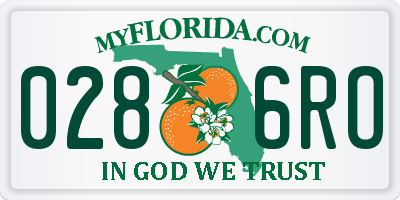 FL license plate 0286RO
