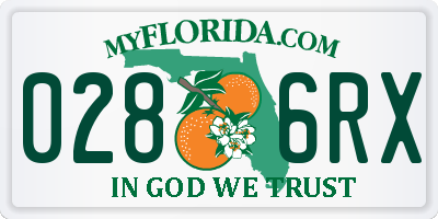 FL license plate 0286RX