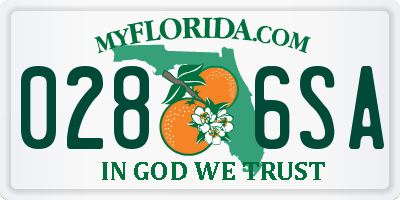 FL license plate 0286SA