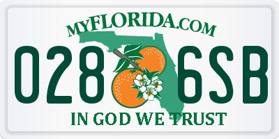 FL license plate 0286SB