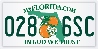 FL license plate 0286SC