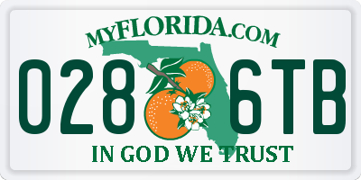 FL license plate 0286TB