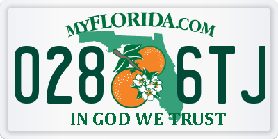 FL license plate 0286TJ