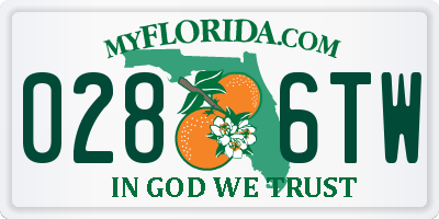 FL license plate 0286TW