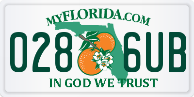 FL license plate 0286UB