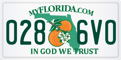 FL license plate 0286VO