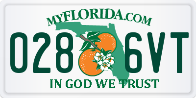 FL license plate 0286VT