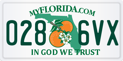 FL license plate 0286VX
