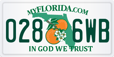 FL license plate 0286WB