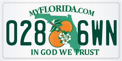 FL license plate 0286WN