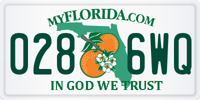 FL license plate 0286WQ