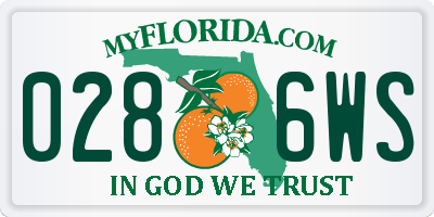 FL license plate 0286WS