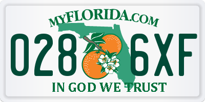 FL license plate 0286XF