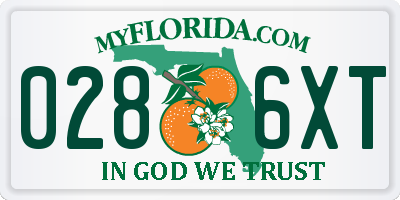 FL license plate 0286XT