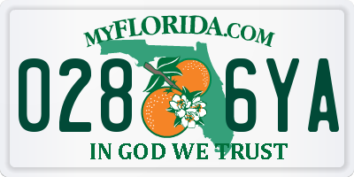 FL license plate 0286YA