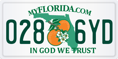 FL license plate 0286YD