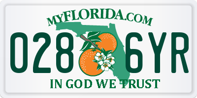 FL license plate 0286YR