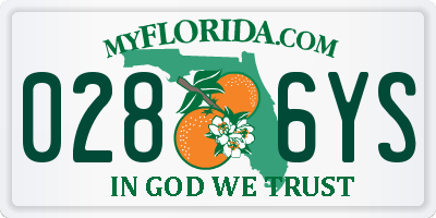FL license plate 0286YS