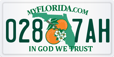 FL license plate 0287AH