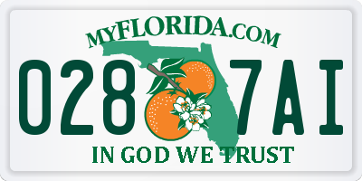 FL license plate 0287AI