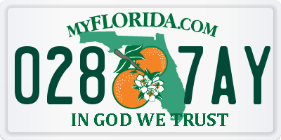 FL license plate 0287AY