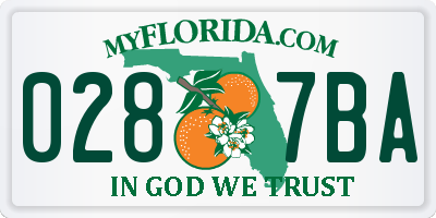 FL license plate 0287BA