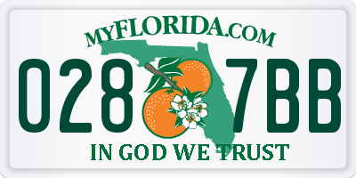FL license plate 0287BB