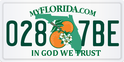 FL license plate 0287BE